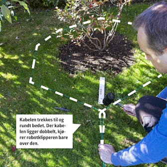 Legg ut avgrensningskabelen Legg ut avgrensningskabelen